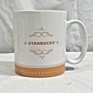 Rare Starbucks 2010 Gold White Cup Mug